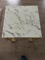 Marmer salon tafel goud, Ophalen, Overige materialen, 50 tot 100 cm, 50 tot 75 cm