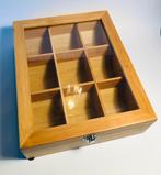 Bredemeijer theedoos, bamboe met glas, Ophalen of Verzenden