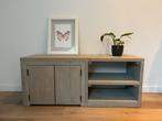 Steigerhouten TV Meubel Greywash, Ophalen, Gebruikt, 100 tot 150 cm, Steigerhout