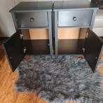 2 zwarte nachtkastjes met plank en la 40*42*60, Huis en Inrichting, Slaapkamer | Nachtkastjes, Ophalen, Minder dan 45 cm, 55 tot 70 cm