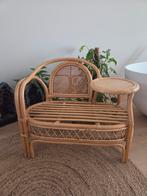 Rotan zitje met tafeltje vintage geheel inclusief kussen., Gebruikt, Eenpersoons, Minder dan 75 cm, Vintage