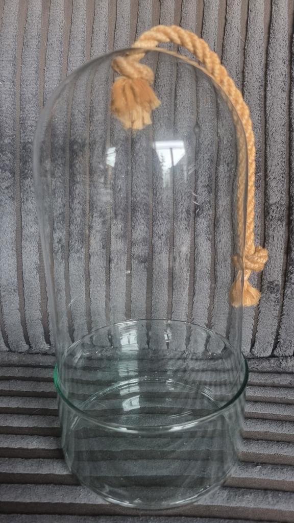 Stoere Glazen Stolp met Touw - 30cm Hoog, Huis en Inrichting, Woonaccessoires | Stolpen, Zo goed als nieuw, Ophalen of Verzenden