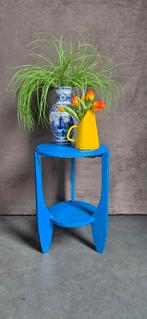 retro blauw Amsterdamse school bijzettafeltje plantentafel, Ophalen