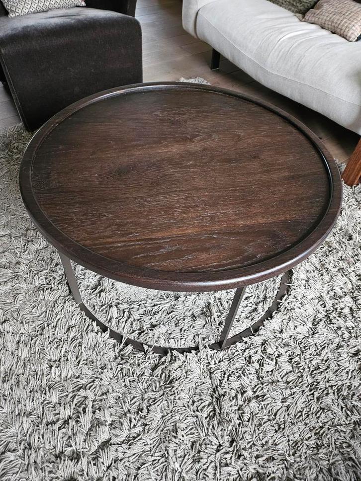 Qliv Tobeserved Salontafel 85cm- Aged Oak, Huis en Inrichting, Tafels | Salontafels, Zo goed als nieuw, Minder dan 50 cm, 50 tot 100 cm