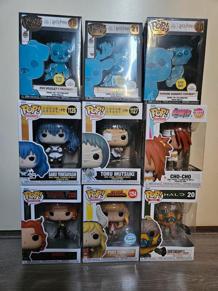 allemaal verschillende Funko pops  en funko pins, Verzamelen, Poppetjes en Figuurtjes, Zo goed als nieuw, Ophalen of Verzenden