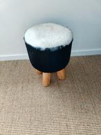 Poef/kruk geitenhuid, Minder dan 50 cm, Rond, Minder dan 50 cm, Ophalen of Verzenden