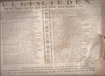 Nieuwejaars Zegenwensch Vullis-Lieden 's Gravenhage 1795 beschikbaar voor biedingen