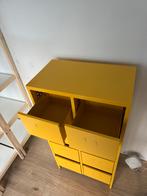 Gele metalen stellingkast met lades, Huis en Inrichting, Kasten | Kledingkasten, Ophalen, Gebruikt, 100 tot 150 cm, 50 tot 100 cm