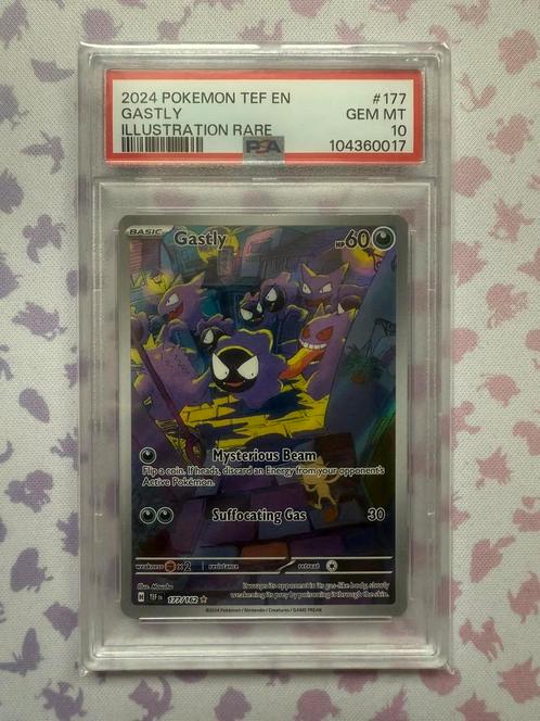 Gastly Illustration Rare 177 Pokémon Temporal Forces PSA 10, Hobby en Vrije tijd, Verzamelkaartspellen | Pokémon, Nieuw, Losse kaart