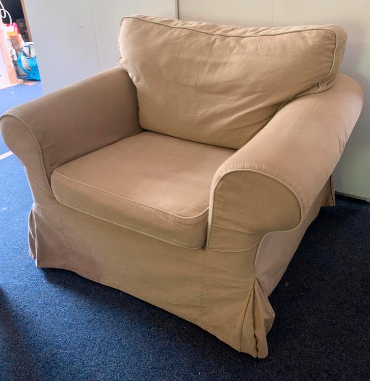 EKTORP Fauteuil Ikea 2x, Huis en Inrichting, Fauteuils, Gebruikt, Stof, 75 tot 100 cm, 125 tot 150 cm, Ophalen