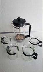 leuke vintage set bodum caffettiera 4 glazen/cafetiere, Huis en Inrichting, Glas of Glazen, Gebruikt, Ophalen of Verzenden, Glas