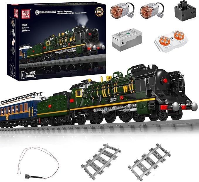 Mould King 12025 Stoomlocomotief, Orient Express, Kinderen en Baby's, Speelgoed | Duplo en Lego, Zo goed als nieuw, Lego, Complete set