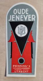 103) ORIGINEEL ETIKET OUDE JENEVER PENNING UTRECHT, Verzamelen, Merken en Reclamevoorwerpen, Ophalen of Verzenden, Zo goed als nieuw