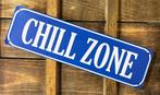 Chill Zone blauw reclamebord van metaal wandbord decoratie, Info@deconoord.nl, Deco Noord, Nieuw, Ophalen of Verzenden