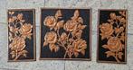 3x Wanddecoratie flora, bloemen van koperen platen, Antiek en Kunst, Antiek | Koper en Brons, Ophalen of Verzenden, Koper