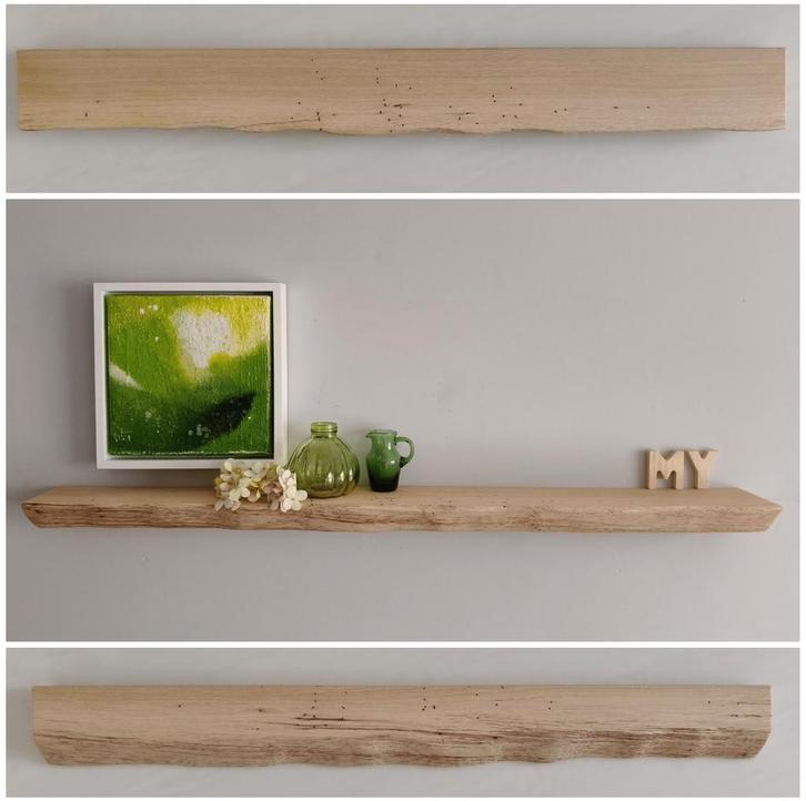 Zwevende wandplank - decoratief schap eiken 87,5cm cm #105, Huis en Inrichting, Woonaccessoires | Wanddecoraties, Nieuw, Ophalen of Verzenden
