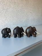 Houten Olifanten Beeldjes - Set van 3 Handgesneden Figuren, Ophalen of Verzenden
