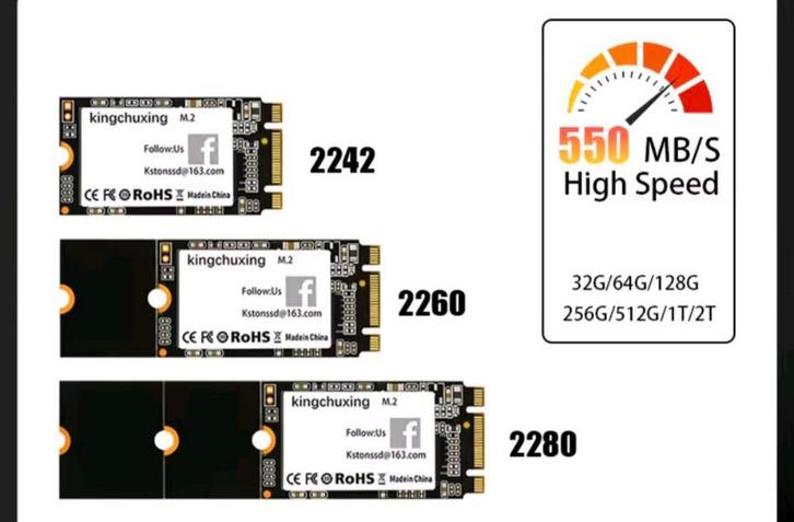 Nieuwe M.2 NGFF 2242 512GB SATA SSD Met 2,5 Inch M.2 Adapter, Computers en Software, Harde schijven, Nieuw, Laptop, Ophalen of Verzenden