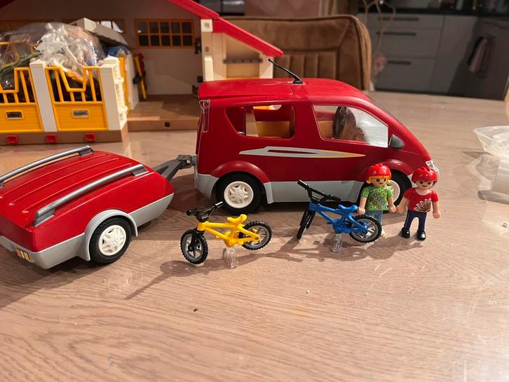 Platmobil auto met aanhanger, 3213, Kinderen en Baby's, Speelgoed | Playmobil, Gebruikt, Ophalen of Verzenden