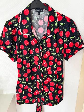 Topvintage cherry blouse maat xl beschikbaar voor biedingen
