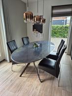 4 leren stoelen voor bij eettafel | € 10 per stuk, Huis en Inrichting, Ophalen, Zo goed als nieuw, Zwart, Vier