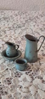 Antiek Emaille Miniatuur Lampetset, Antiek en Kunst, Ophalen of Verzenden