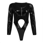 Zwarte dames romper / bodysuit catsuit vrouwen sexy leren, Maat 38/40 (M), Verzenden, Nieuw, Overige thema's