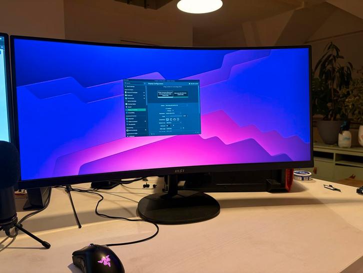 MSI PRO MP341CQ Curved Ultrawide Monitor 34 inch, Computers en Software, Monitoren, Zo goed als nieuw, 101 t/m 150 Hz, HDMI, Gaming