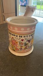 Blond grote voorraadpot zonder deksel, Ophalen of Verzenden, Zo goed als nieuw