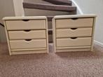 2x witte houten ladenblokken H38 x B40 x D34 cm, Huis en Inrichting, Kasten | Ladekasten, Ophalen, Minder dan 50 cm, Gebruikt