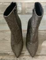 Enkellaarsjes glitter hoog mt37, Kleding | Dames, Schoenen, Ophalen, Overige kleuren, Lage of Enkellaarzen, Zo goed als nieuw