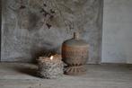 Stoere houten pot met deksel, Huis en Inrichting, Woonaccessoires | Overige, Ophalen of Verzenden