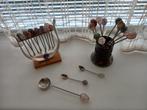 Tka vorkjes, thee en dessert lepeltjes met halfedelstenen, Antiek en Kunst, Antiek | Bestek, Ophalen