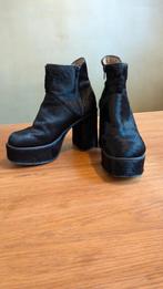 Ponyhair platform ,leer, laarzen, zwart, 38, Hoge laarzen, Zwart, Ophalen of Verzenden, Onbekend