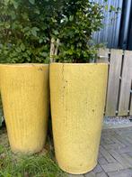2 grote geglazuurde bloempotten, Tuin en Terras, Bloempotten, Ophalen