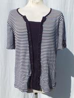 Leuk zwart wit gestreept t-shirt.Mt L. Merk Witteveen, ., Zwart, Maat 42/44 (L), Ophalen of Verzenden