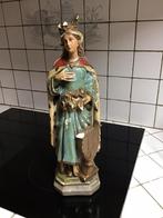 Antiek gipsen beeld heilige Cecilia, Antiek en Kunst, Ophalen of Verzenden