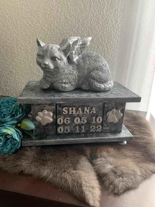 Poezenbeeld met of zonder vleugels op urn als set te koop, Dieren en Toebehoren, Katten-accessoires, Nieuw, Ophalen of Verzenden