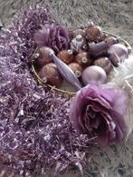 19 DELIG LILA/ROZE KERSTBALLEN + DECORATIE NU 12€ ZIE FOTO,S, Diversen, Kerst, Ophalen of Verzenden