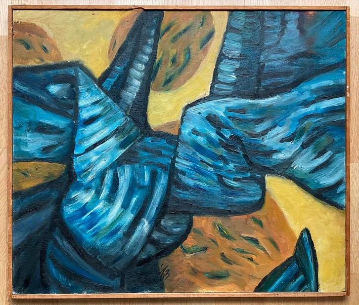 Abstract schilderij 1963, Antiek en Kunst, Kunst | Schilderijen | Abstract, Ophalen