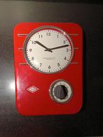 Wesco keukenklok met kookwekker - rood retro, Ophalen of Verzenden, Gebruikt
