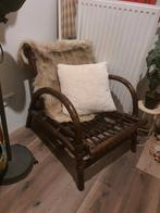 Vintage rotan fauteuil / loungestoel, Ophalen, Gebruikt