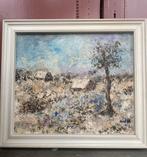 Cadeautip❗️Schilderij winterlandschap olieverf op doek, -, -, Ophalen of Verzenden, Zo goed als nieuw