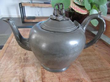 Antieke Theepot Cartwright and Son    Sheffield Tin Pewter  beschikbaar voor biedingen