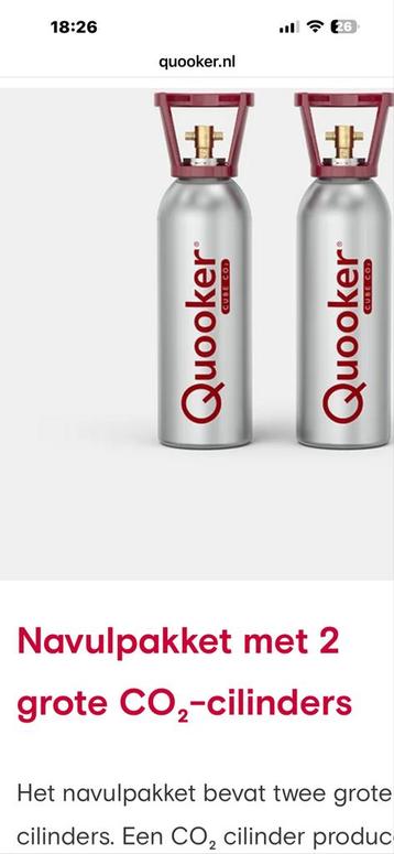 Quooker CO2 Cilinder 2 KG vullen beschikbaar voor biedingen