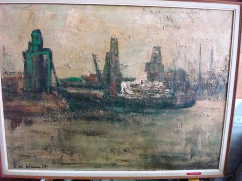 SCHILDERIJ JOS VAN HOUDT zomer de Schelde, Antiek en Kunst, Kunst | Schilderijen | Klassiek, Ophalen