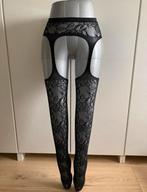 Zwarte jarretel met motief, Verzenden, Nieuw, Zwart, Panty
