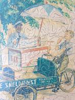 De IJscoman, oude houten puzzel in map, Ophalen of Verzenden
