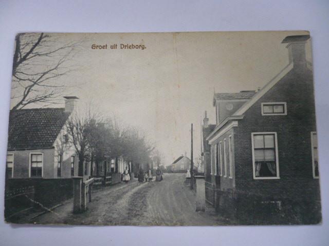 drieborg dorpsgezicht ca. 1920 niet gelopen kreukje links on, Verzamelen, Ansichtkaarten | Nederland, Ongelopen, Limburg, Voor 1920