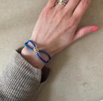 blauw satijn verstelbare armband infinity eenheid, Sieraden, Tassen en Uiterlijk, Armbanden, Nieuw, Overige materialen, Blauw